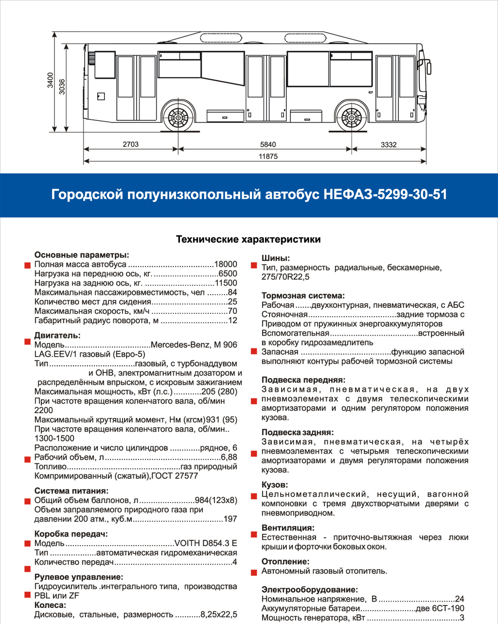 Городской полунизкопольный автобус НЕФАЗ-5299-30-51 | Сахалин-Запчастьсервис